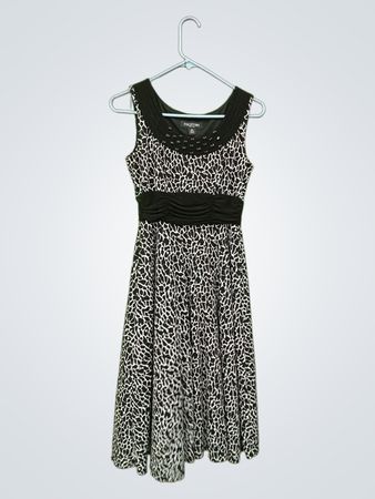 Perceptions Petite Schwarz-Weiß Tiermuster Kleid