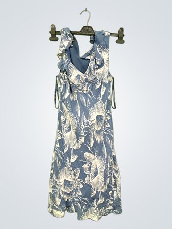 INC International Concepts Petite Blue Floral Ruffle Dress