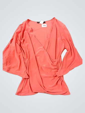 Coco Bianco Coral Ruffle Sleeve Wrap Top
