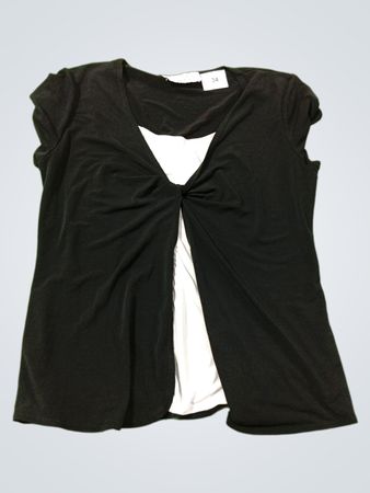 DANIEL LAURENT Damen Schwarz & Weiß Twist Front Bluse Größe 34