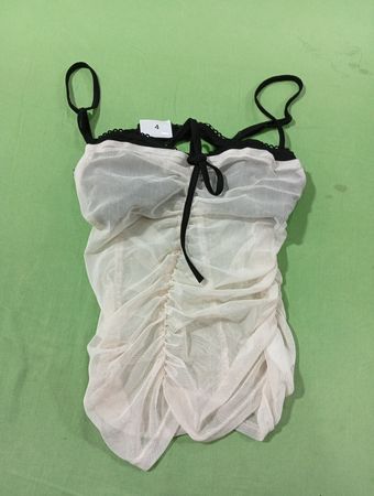 Raffung Netz Cami Top