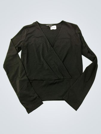 Banana Republic Black Long-Sleeve Wrap Top