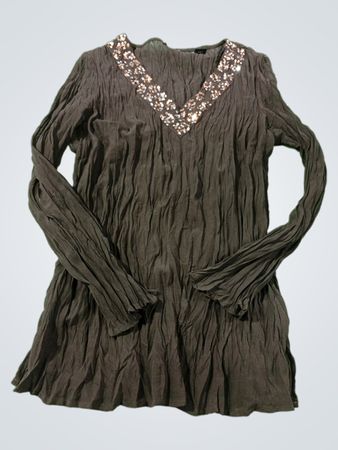 The(in)Shop Crushed Fabric V-Ausschnitt Bluse