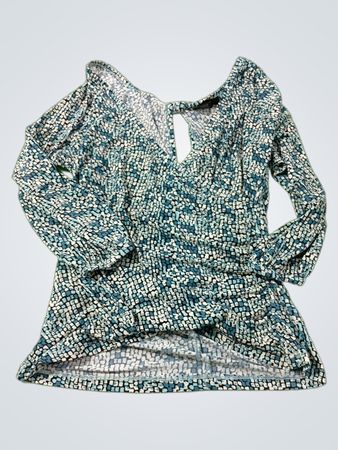 BCBGMAXAZRIA Langarm bedruckte Tunika