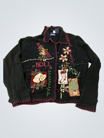 DONNKENNY Damen Weihnachtspullover mit NOEL- und Joy-Verzierungen
