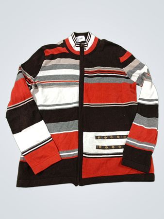 EMOTIONS Gestreifter Reißverschluss-Pullover
