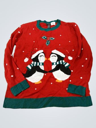 GUILTY Strickwaren Hässlicher Weihnachtspullover mit Pinguinen