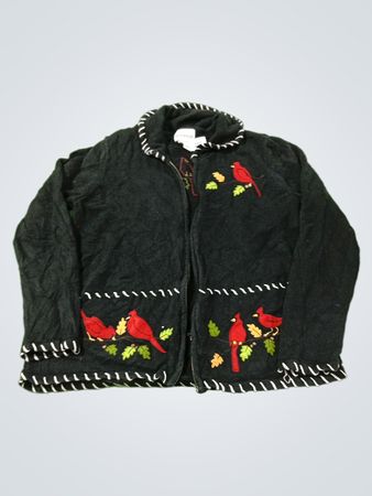 Breckenridge Cardinal gestickter Reißverschluss-Cardigan