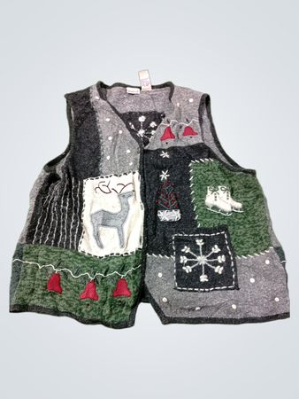 NorthCrest Damen Weihnachts-Patchwork-Weste