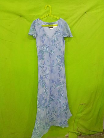 POSITIVE ATTITUDE Damen Blau Blumen Maxi Kleid