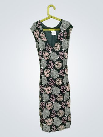RUBY Damen Schwarzes Floral Print Ärmelloses Kleid Größe S