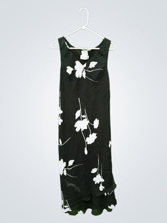 STUDIO I Schwarzes Blumenkleid Maxi