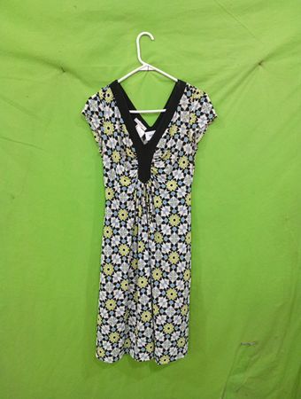 Dessbann Floral Print V-Neck Dress