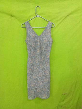Ärmelloses V-Ausschnitt Kleid mit Blumenmuster