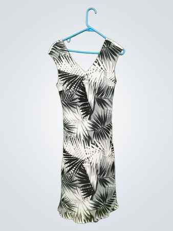 Lorann Petite Montreal V-Neck Ärmelloses Kleid mit Palmendruck