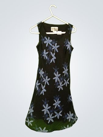 Sheri Martin New York Petites Schwarzes Blumenkleid