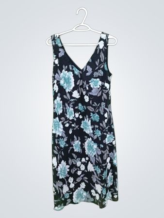 K & Company ärmelloses Blumendruck V-Ausschnitt Kleid