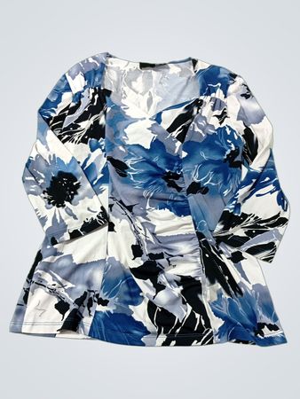 Laura Floral Print V-Neck Ruched Top