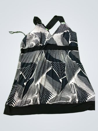 Celine by Champion Damen Schwarz & Weiß Abstrakter Druck Haltertop