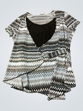 Dressbarn Damen Zigzag-Print-Top