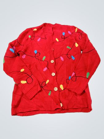 Roter Weihnachtslichter Cardigan
