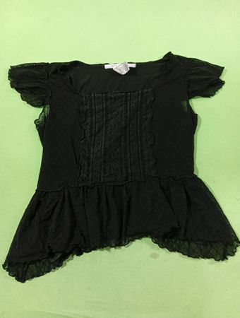 Max Studio Schwarzes Spitzen-Peplum-Top