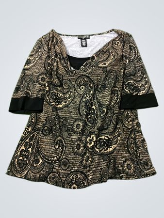 J.T.B. Damen Paisley-Druck Cowl-Neck-Topp