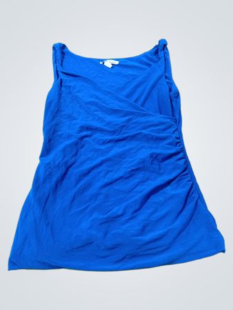 Kenneth Cole New York Blue Ruched Tank Top