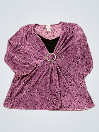 Covington Petite Lila Faltenoberteil mit Ringdetail