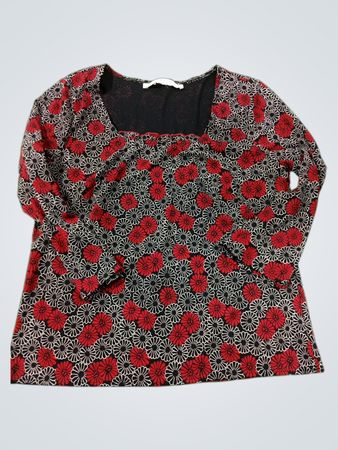 Max Studio Floral Print Long Sleeve Top