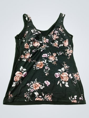 Schwarzes Tanktop mit floralem Druck