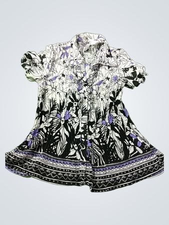 DANIEL LAURENT Damen Faltenblusen mit Floralprint