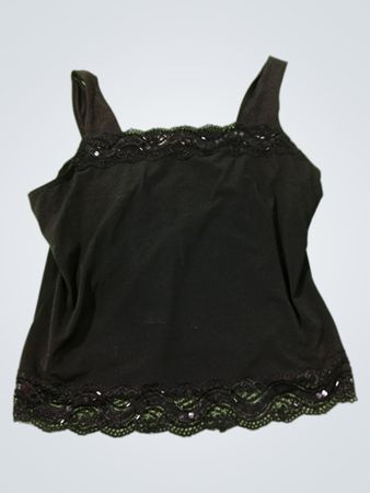 Schwarzes Spitzenborten-Cami