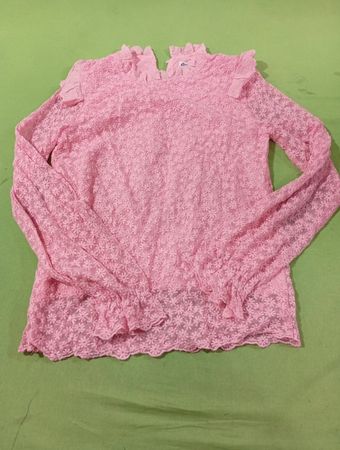 WeLAken 12Y Pink Lace Top mit Rüschendetails