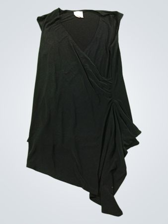 Island Girl Schwarzes asymmetrisches gerafftes Kleid