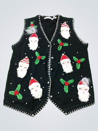 Victoria Jones Black Santa Applique Weste