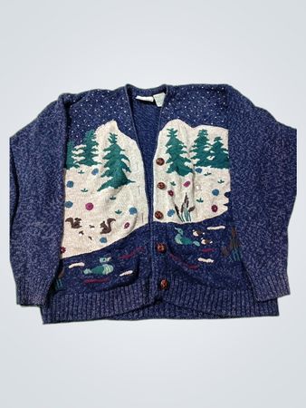 Northern Reflections Damen Strickjacke mit Landschaftsdesign
