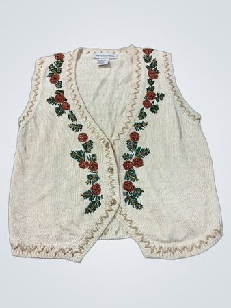 Ivy Collectibles Damenweste in Creme mit Stickerei