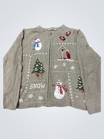 Croft & Barrow "Snow" verziertes Reißverschluss-Cardigan
