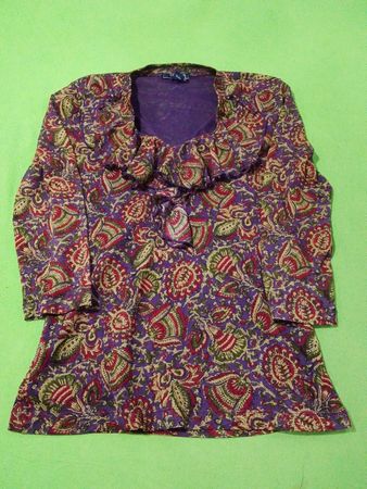 Chaps Denim Damen Tunika mit langen Ärmeln und Print