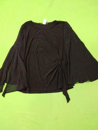COCO BIANCO Black Tie Front Top