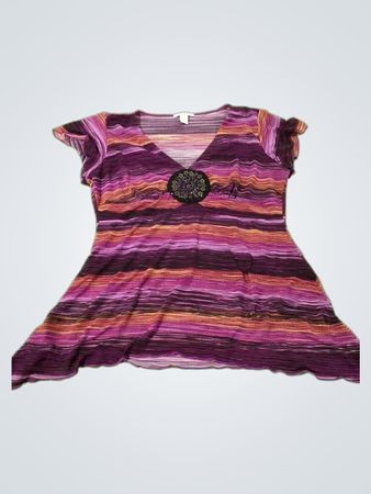 Dressbarn Damen Tunika-Oberteil mit Streifen
