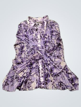 Apt. 9 Damen Bluse mit Blumenmuster, plissiert und langen Ärmeln