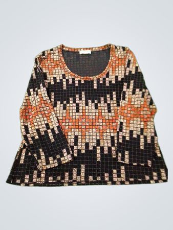 Monroe & Main Damen Langarmshirt mit geometrischem Muster