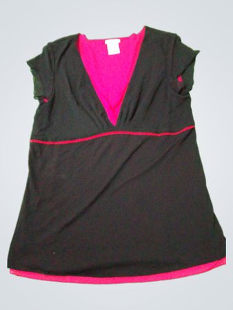 Old Navy Damen Tunika-Oberteil mit V-Ausschnitt in Schwarz und Pink