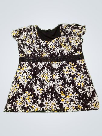 Style & Co. Damenbluse mit Aufdruck und Spitzenbesatz