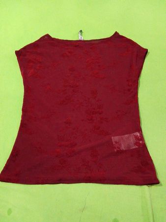 JOTEL Sheer Burnout Floral Cap Sleeve Top