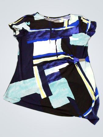 Cleo abstrakter Druck asymmetrische Tunika