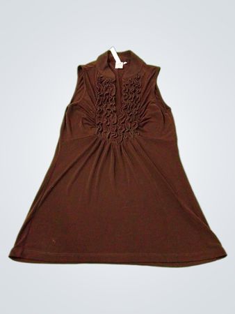 Heart Soul Brown ärmelloses Top mit Rüschkragen