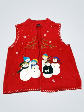 Roter Schneemann-Pulloverweste